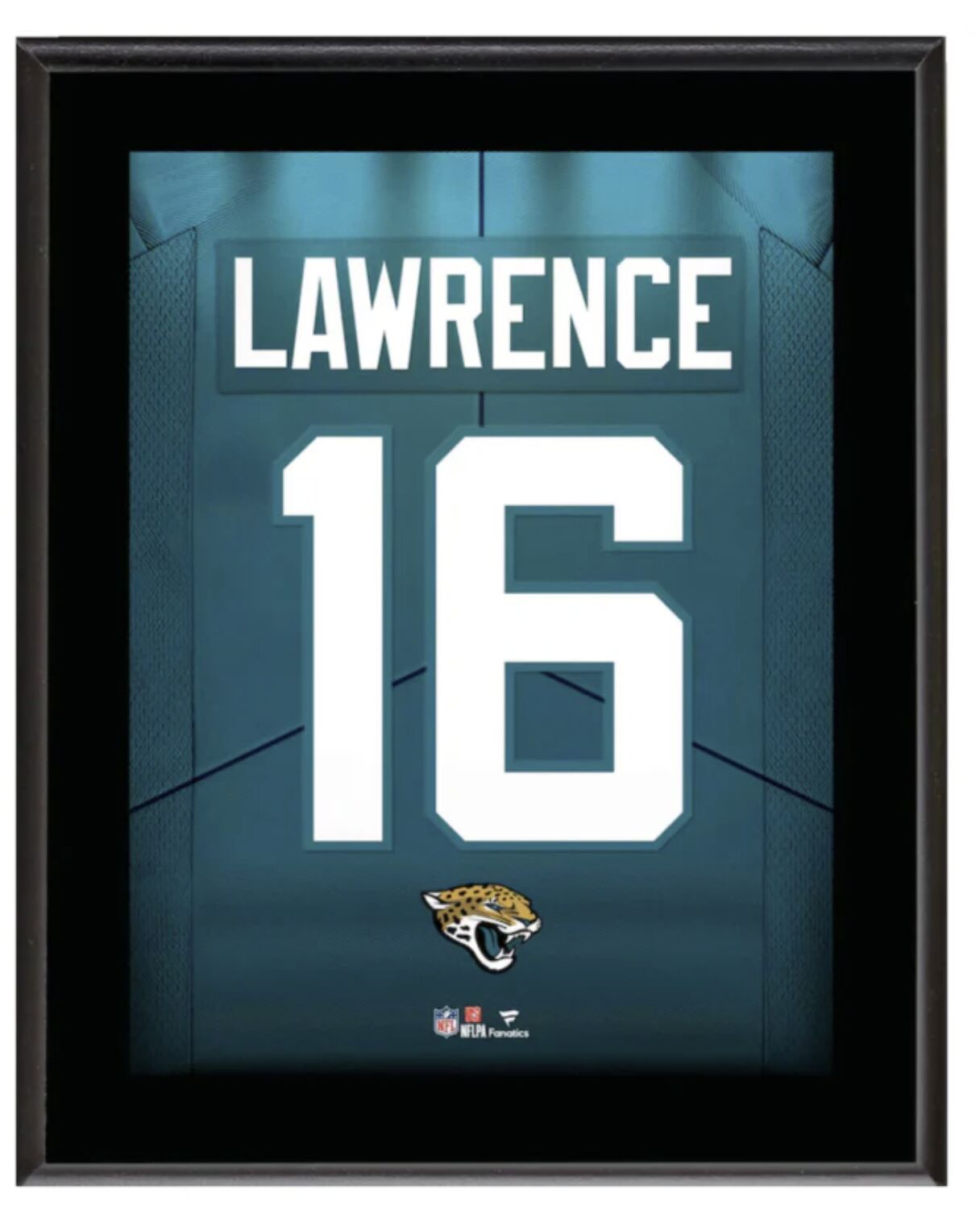 Trevor Lawrence Jaguars 10.5" x 13" Jersey Style Number "16" Sublimated Plaque