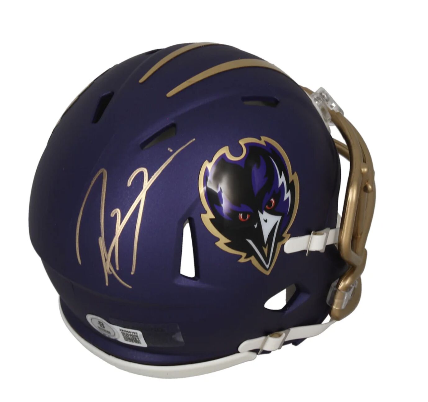 Ray Lewis Autographed Baltimore Ravens 2024 Alternate Mini Speed Helmet Beckett