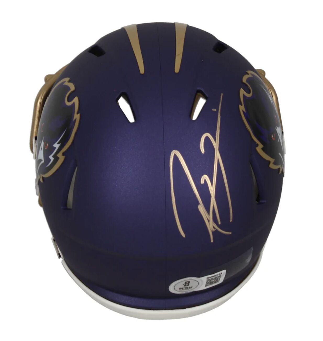 Ray Lewis Autographed Baltimore Ravens 2024 Alternate Mini Speed Helmet Beckett