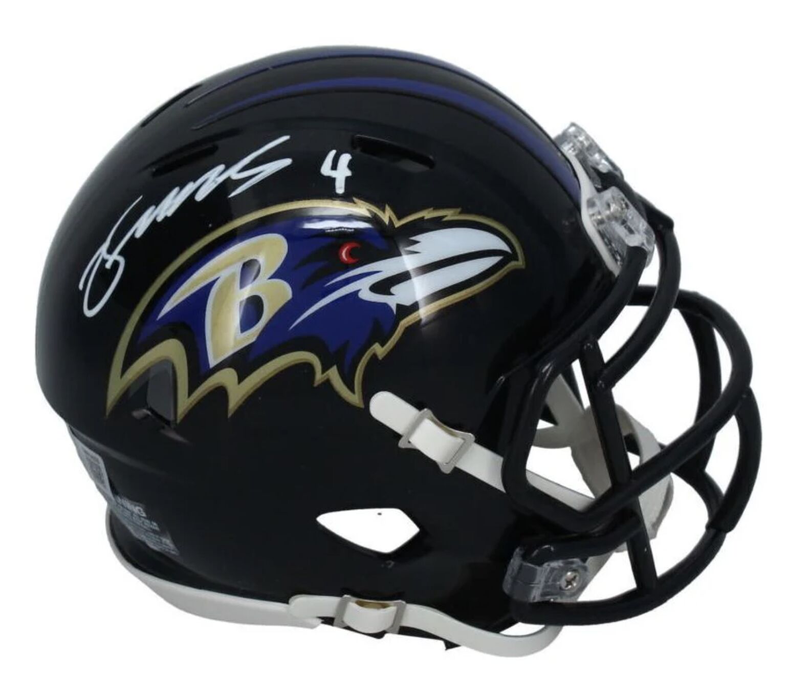 Zay Flowers Autographed Baltimore Ravens Mini Speed Helmet Beckett