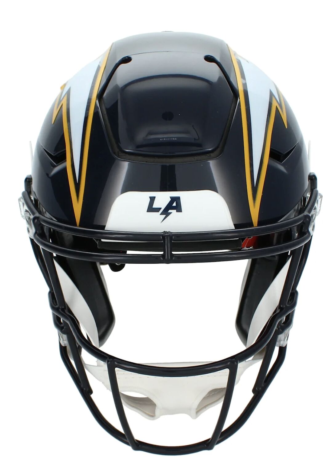 Omarion Hampton Autographed & Inscribed "BOLT UP!" Los Angeles Chargers Navy 2025 Alternate Speedflex Authentic Helmet Beckett