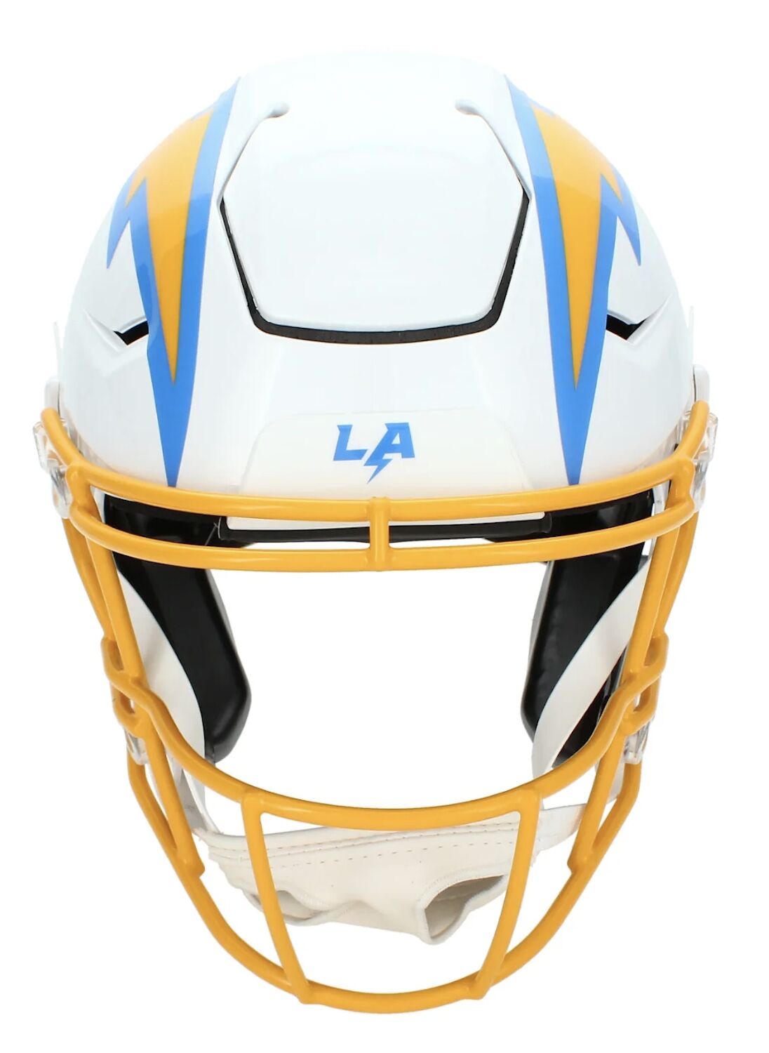 Omarion Hampton Autographed & Inscribed "BOLT UP!" Los Angeles Chargers Speedflex Authentic Helmet Beckett