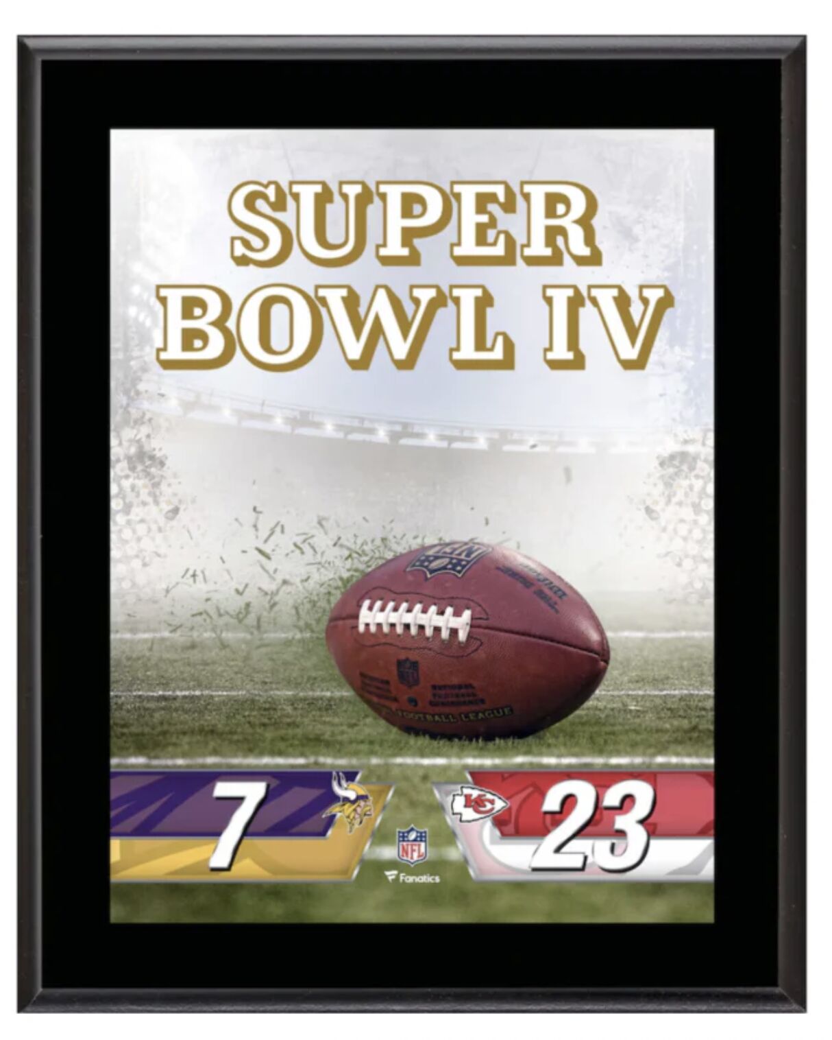 Kansas City Chiefs vs. Vikings Super Bowl IV 10.5" x 13" Sublimated Plaque