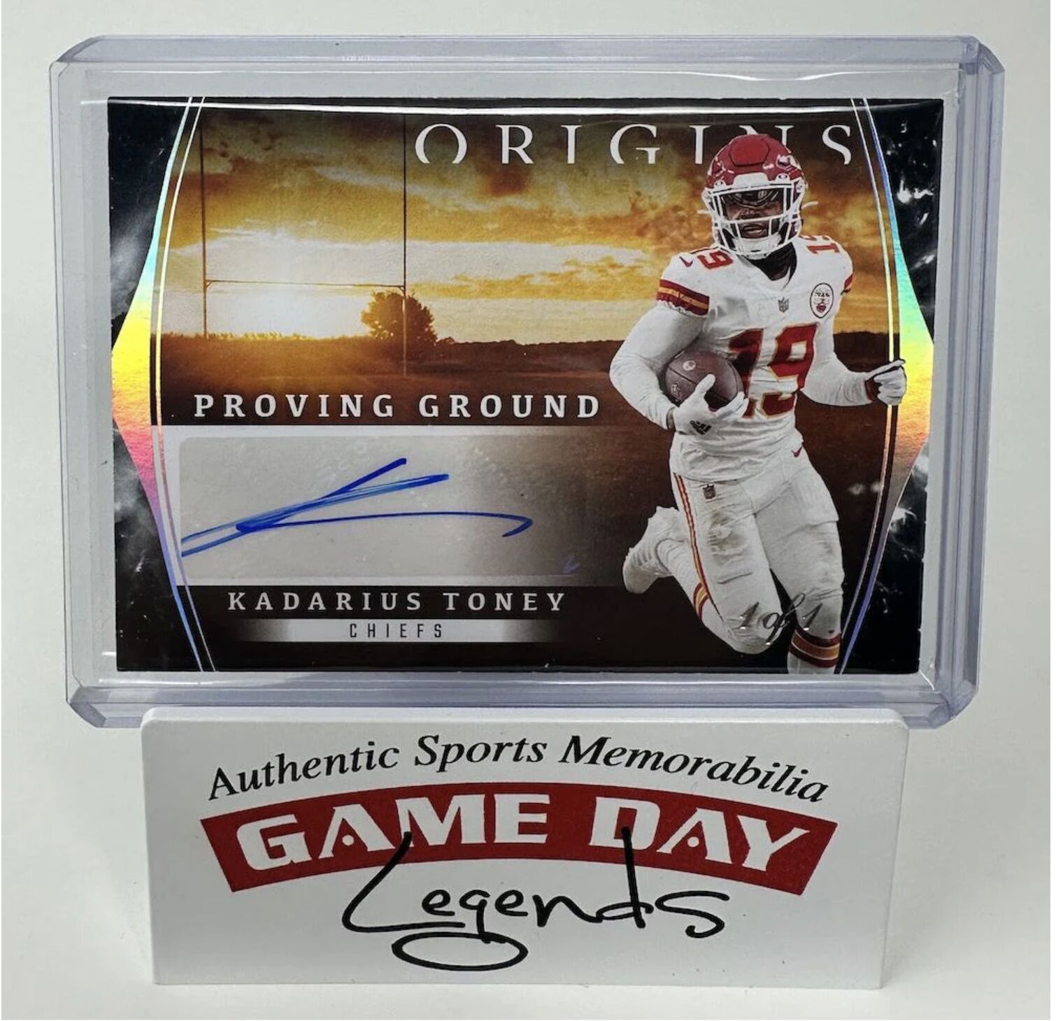 Kadarius Toney Chiefs 1 of 1 Panini Proving Ground Auto Trading Card LE 1/1