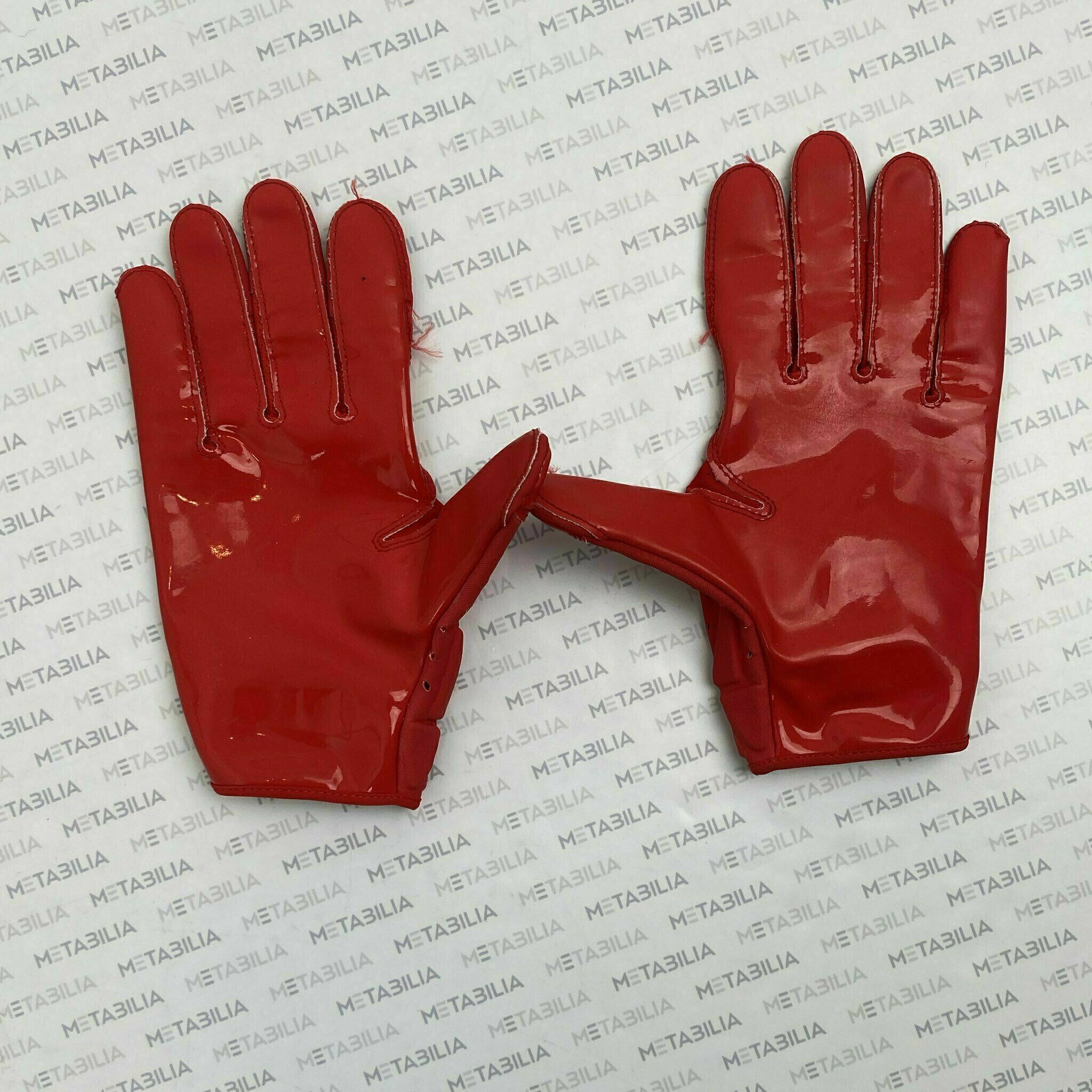 #85 Jaydon Mickens Signed & Inscribed Season-Worn Red Gloves 2020-2021 Season