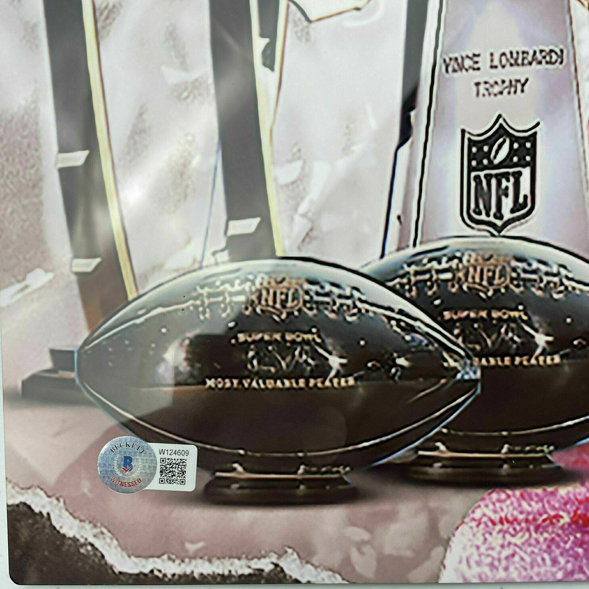 Limited Edition #15 Patrick Mahomes Signed 32x25 Metallic Art Piece #8 of 15