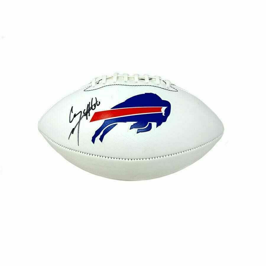 Connor McGovern Signed White Logo Football