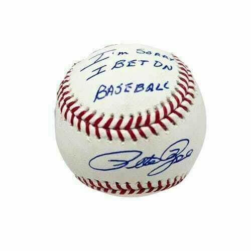 Pete Rose Signed Official Major League Baseball with Im Sorry I Bet on Baseball