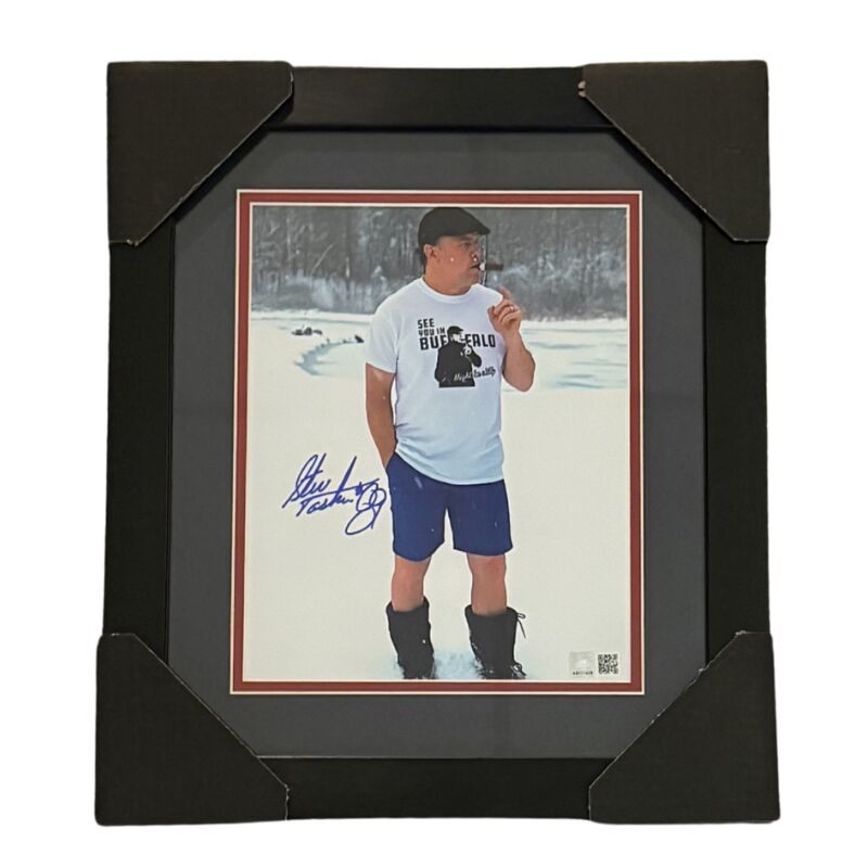 Steve Tasker Signed Iconic 2023 Playoff Hype Video Cigar Snow 8x10 Photo Professionally Framed
