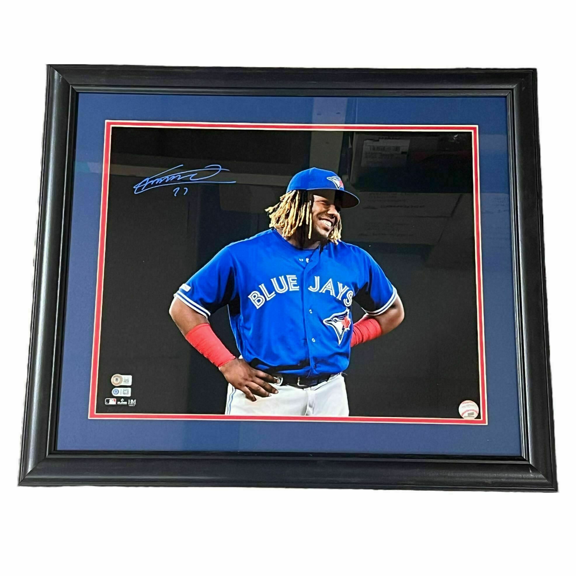 Vladimir Guerrero Jr. Close-Up Signed 16x20 Photo Professionally Framed