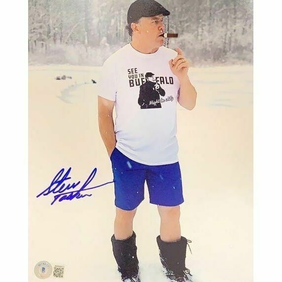 Steve Tasker Signed Iconic 2023 Playoff Hype Video Cigar Snow Photo - 8x10