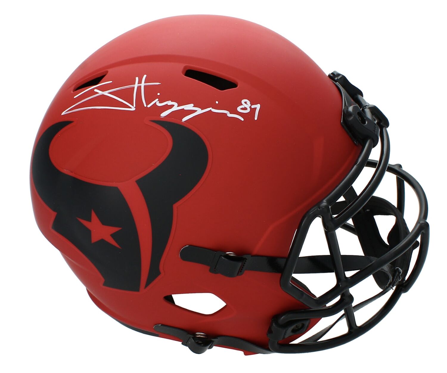 Jayden Higgins Autographed Houston Texans RAVE Speed Full Size Replica Helmet Beckett