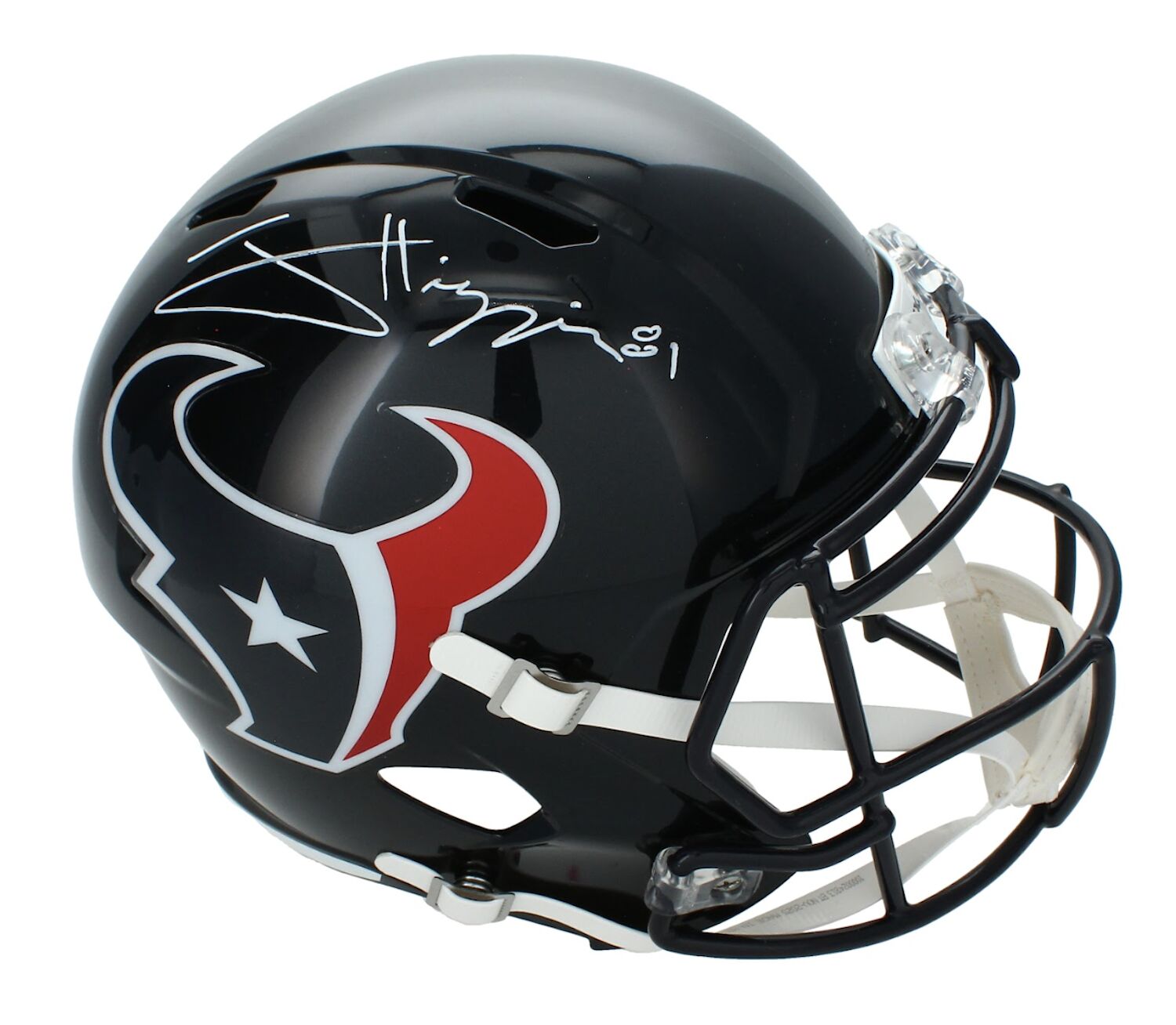 Jayden Higgins Autographed Houston Texans Replica Speed Full Size Helmet Beckett
