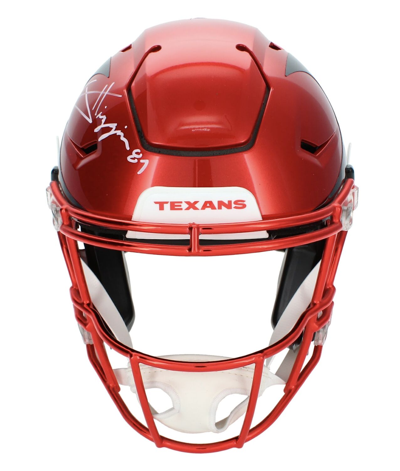 Jayden Higgins Autographed Houston Texans Battle Red Alternate Speedflex Authentic Helmet Beckett