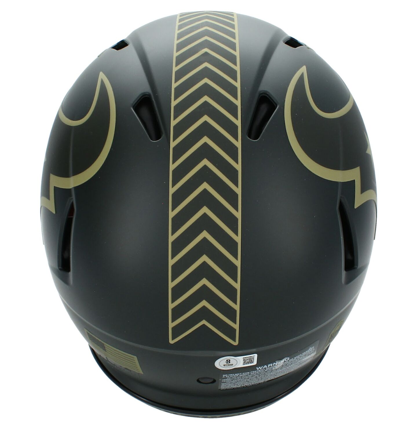 Jayden Higgins Autographed Houston Texans 2025 Salute to Service Speed Authentic Helmet Beckett