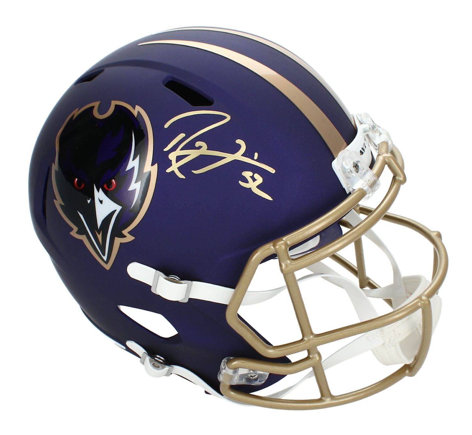Ray Lewis Autographed Baltimore Ravens 2024 Alternate Speed Full Size Replica Helmet Beckett