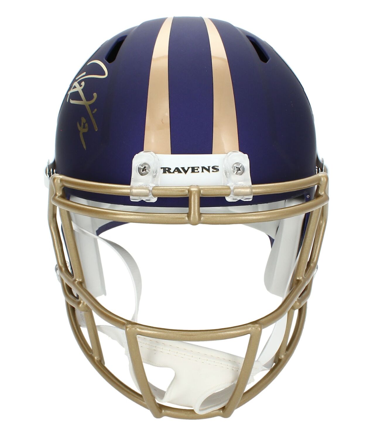 Ray Lewis Autographed Baltimore Ravens 2024 Alternate Speed Full Size Replica Helmet Beckett