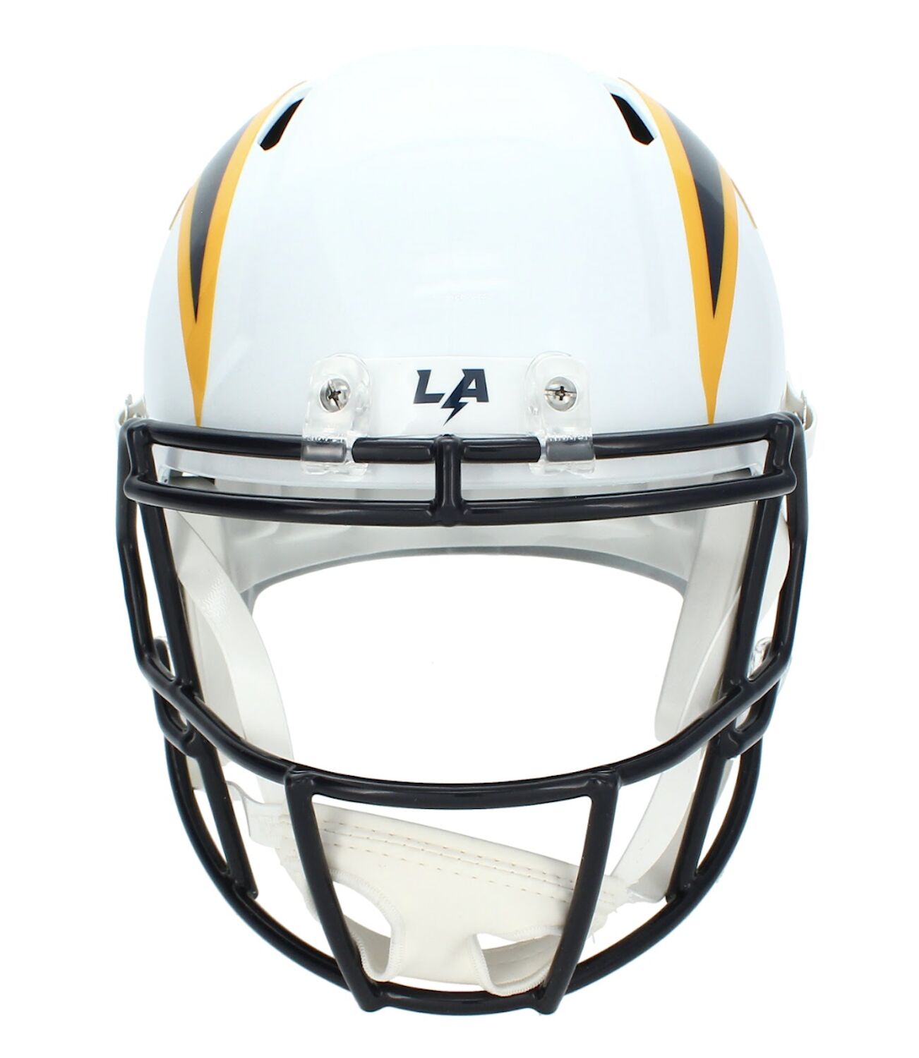 Omarion Hampton Autographed Los Angeles Chargers Navy Color Rush Speed Replica Helmet Beckett