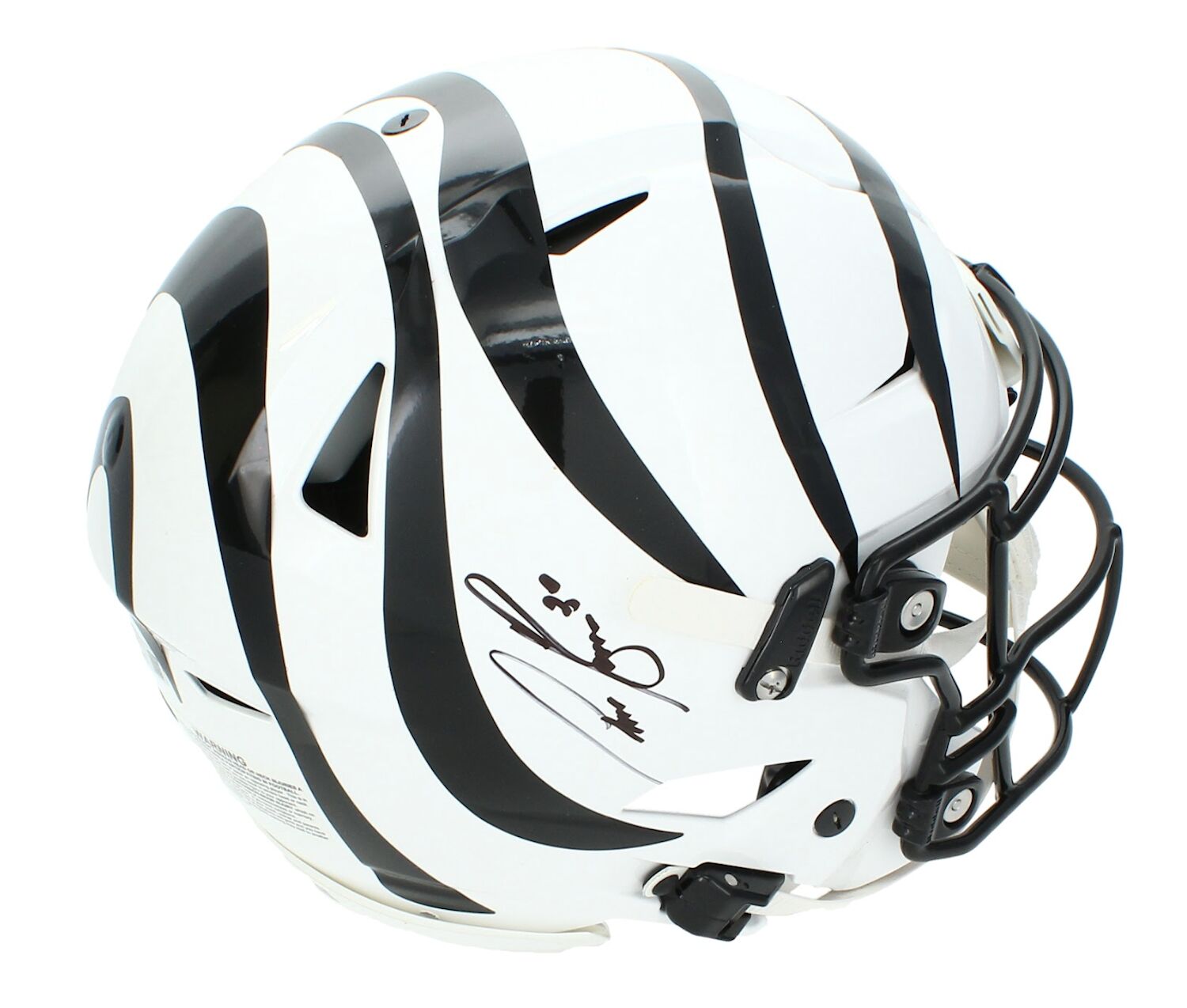 Chase Brown Autographed Cincinnati Bengals 2022 White Alternate SpeedFlex Authentic Helmet Beckett