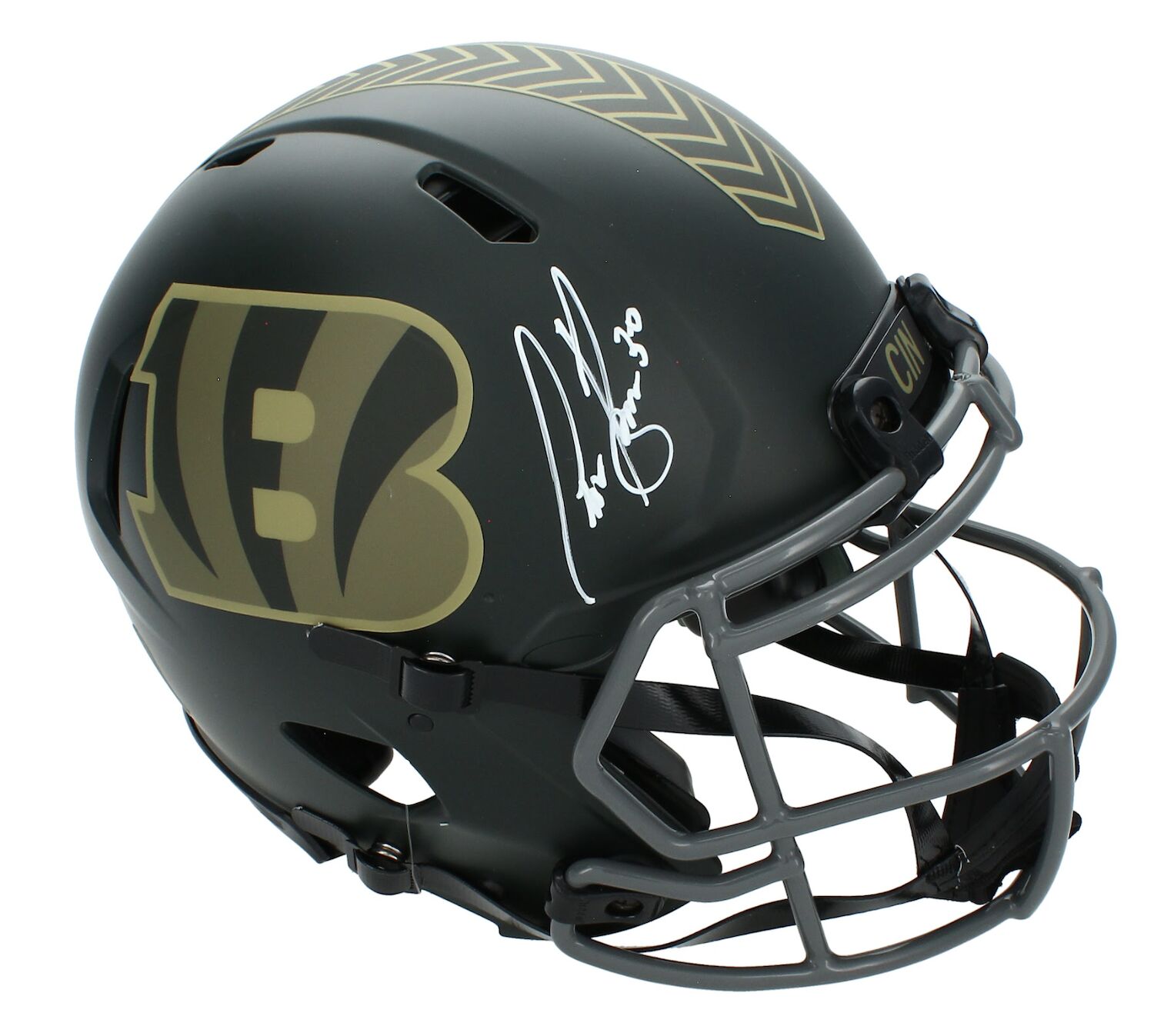 Chase Brown Autographed Cincinnati Bengals 2025 Salute to Service Speed Authentic Helmet Beckett