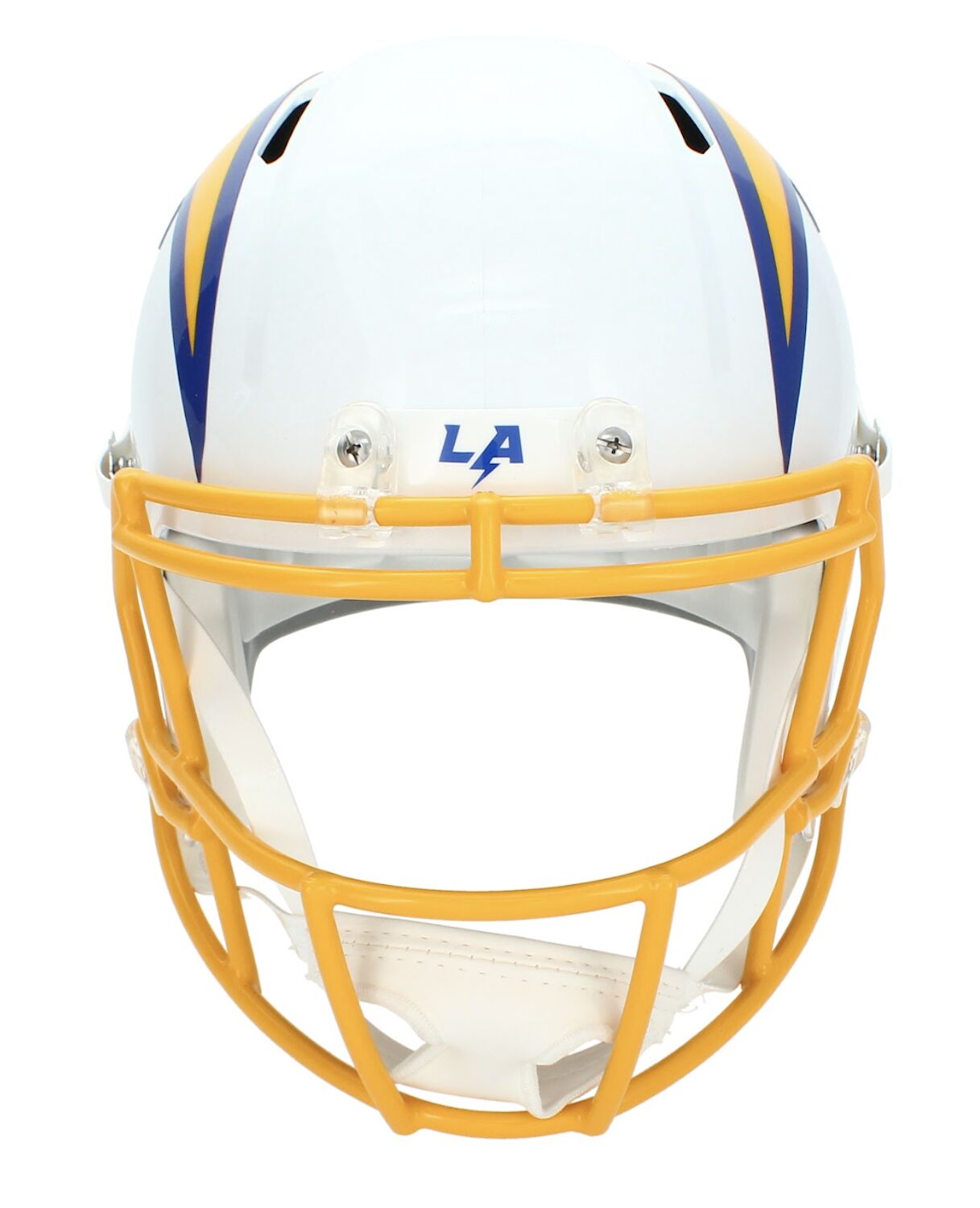 Omarion Hampton Autographed Los Angeles Chargers Royal Color Rush Speed Replica Helmet Beckett